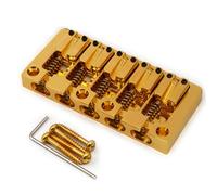Huudngeje 5-String Bass Bridge Flipping Saddle String Spacing 16.5MM Body Bottom Through Bass Fixed Bridge Gold