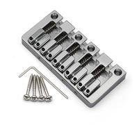 Huudngeje 5-String Electric Bass Bridge Flipping Saddle String Spacing 16.5MM Body Bottom Through Bass Fixed Bridge Silver