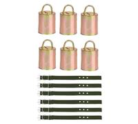 Huudngeje 6PCS Hanging Bell for Cattle and Sheep Christmas Cow Bells Grazing Doorknob Decorations Farm Horse with Rope