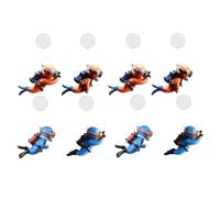 Huudngeje 8PCS Fish Tank Decorations Accessories Floating Diver Aquarium Ornaments Small Floating Aquarium Accessories