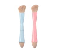 Huudngeje Double Ended Makeup Brush 4-In-1 Retractable Travel Cosmetic Brush Multifunctional Concealer Sponge Brush for Eyeshadow