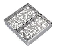 Huudngeje Elegant Flower Pattern Metal Humbucker Covers 2 Pcs in Brass for Electric Guitar Pickup Protection