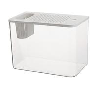 Huudngeje Fish Tank Aquarium Transparent Desktop Tank Turtle Aquarium Small Aquariums Decorative Fish Container for Fish White