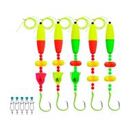 Huudngeje Fishing Tackle for Catfish Float Rigs 5pcs Pack-with Rattler and 6/0 Circle Hooks