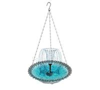Huudngeje Hanging Bird Bath with Solar Fountain Solar Bird Bath Fountains Hanging Bird Baths for Outdoors Gray