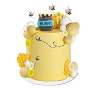 Huudngeje Honey Jar Cake Topper Honeycomb Cake Daisy Honeycomb Bee Decorate Bees Theme Birthday Decoration
