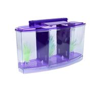 Huudngeje Mini Breeding Fish Tank Aquarium Fish Tank LED Acrylic Three Divisions Breeding Isolation Box for Small Fishes