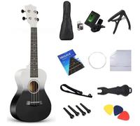 Huudngeje Mini Guitar Four-Strings-23-Inch Two-Tone Wooden Ukulele for Beginners, Two-Color Gradient Design A