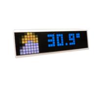 Huudngeje Mini LED Displays Clocks with Weather Clocks Stocks Cryptocurrency Bitcoin Forex Price Desktop Dot Matrix Screen WIFI B