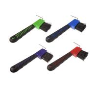 Huudngeje Soft Rubber Handle Hoof Pick Brush for Horses, 4 Pieces Portable Hoof Cleaner, Random Colors