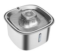 Huudngeje Stainless Steel Cat Water Fountain, 101oz/3L Pet Fountain Automatic Dog Water Dispenser with Multiple Filtration,Quiet