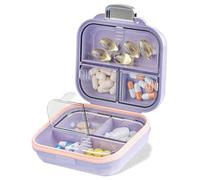 Huudngeje Travel Medicine Box with Labels Daily Medicine Storage Box Seven-Day Portable Mini Medicine Box C
