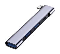 Huudngeje USB Splitter OTG Adapter 4-In-1 USB C HUB with 3.0 PD 60W Type-C 3.1 Multi-Function Ports