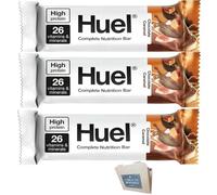 Huuel Complete Nutrition Bar, 3 x 55g |Chocolate Caramel | High Protein Plant-Based Snack Bar | Low Sugar, High Fibre, Vegan Protein Bar Under 200 Calories | Healthy On-the-Go Snack