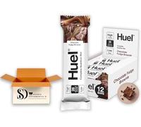 Huuel Complete Nutrition Bar, 55g Bars, High Protein Bar, Plant-Based Protein Bars, Low Sugar, High Fibre, High-Protein Snack with Vegan Choc (12 Bars, Fudge Brownie)