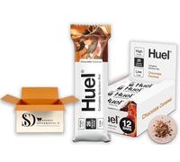 Huuel Complete Nutrition Bar Chocolate Caramel - 12 x 55g High Protein Plant-Based Snack Bars | Low Sugar, High Fibre, Vegan Chocolate, Under 200 Calories
