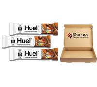 Huuel Complete Nutrition Bar Chocolate Caramel - 3 x 55g High Protein Plant-Based Snack Bars | Low Sugar, High Fibre, Vegan Chocolate, Under 200 Calories
