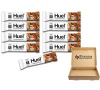 Huuel Complete Nutrition Bar Chocolate Caramel - 9 x 55g High Protein Plant-Based Snack Bars | Low Sugar, High Fibre, Vegan Chocolate, Under 200 Calories