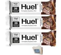 Huuel Complete Nutrition Bars, 3 x 55g |Chocolate Fudge Brownie | High Protein Plant-Based Snack Bar | Low Sugar, High Fibre, Vegan Protein Bar Under 200 Calories | Healthy On-the-Go Snack