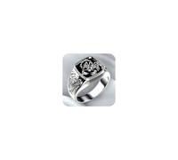 HUUGVBCO Scorpion Ring Fashion Jewelry Vintage Silver Exquisite Pattern Personalized Electroplated Scorpion Design Resin Black Ring Size 7-13 for Women Men, 8 UK