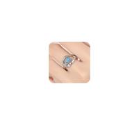 HUUGVBCO Turquoise Ring Fashion Jewelry Vintage Silver Fashionable Openwork Geometric Belt Buckle Shape Blue Turquoise Ring Size 6-10 for Women, 8 UK