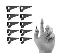HUUiWAA 10 Pcs Nail Covers Scratching Fondling Massage Grating Back Tickler Tools Women Men Tickle Touching Cosplay Smooth Nails Hair Parting Ring (Black, One Size)