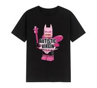 huUKH7HGT Autistic Virgin Funny T-Shirt Black L