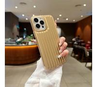 HUUMAGIC Corrugated Stripe Stylish Case for Iphone 16 15 14 13 12 11 Pro Max 16e Armor Cover Bumper(for iPhone 14/Gold)