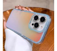 HUUMAGIC Plating Heart Laser Aurora Matte Case for Iphone 11 12 13 14 15 16 Pro Max Plus Camera Protection Silicone Soft Cover(for iPhone 11 Pro Max/2)
