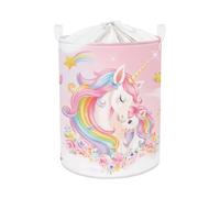 HUUMONSS Adorable Unicorn Storage Basket for Parents Organizing Kids Toys Clothes Large Girls Gift Toy Box Bin Laundry Hamper for Bathroom Shower,Flowers,63L