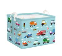 HUUMONSS Cars Baby Laundry Hamper Collapsible Clothes Kids Storage Basket Large Boys Gift Toy Box Bin for Nursery Room, Fire Engine, 36L