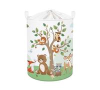 HUUMONSS Cute Forest Animal Storage Basket for Parents Organizing Kids Toys Clothes Large Boys Girls Gift Toy Box Bin Laundry Hamper for Bathroom Shower,Squirrel,63L