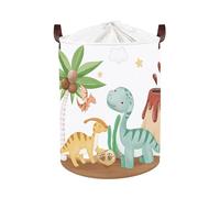 HUUMONSS Dinosaurs Baby Laundry Hamper Collapsible Clothes Kids Storage Basket Palm Tree Large Boys Girls Gift Toy Box Bin for Nursery Room, Brown, 63L