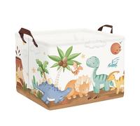 HUUMONSS Dinosaurs Baby Laundry Hamper Collapsible Clothes Kids Storage Basket Palm Tree Large Boys Girls Gift Toy Box Bin for Nursery Room, Brown, 36L