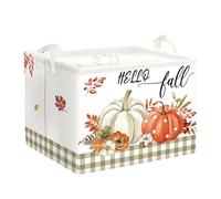 HUUMONSS Fall Thanksgiving Baby Storage Basket Pumpkin Maple Leaf Collapsible Clothes Kids Laundry Hamper Large Boys Girls Gift Toy Box Bin for Nursery Room,Polka Dot,40*30*30 cm