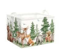 HUUMONSS Forest Animals Baby Laundry Hamper Collapsible Clothes Kids Storage Basket Bear Fox Large Boys Girls Gift Toy Box Bin for Nursery, Deer, 36L