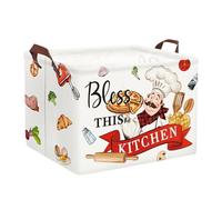 HUUMONSS Kitchen Decor Tools Kid Storage Basket Collapsible Clothes Baby Nursery Hamper Large Book Shelf Basket Boy Girl Toy Box Bin, Chef, 36L