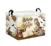 HUUMONSS Magic Hat Bat Baby Gift Basket Collapsible Clothes Nursery Hamper for Boy Girl Large Book Shelf Basket Toy Box Bin for Kid Room, Owl, 36L