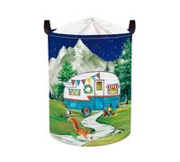 HUUMONSS Night Camping Laundry Hamper Picnic Large Storage Basket Bonfire Collapsible Adult Organizer Toy Clothes Bins for Outdoor,Caravan,63L