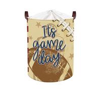 HUUMONSS Sports Balls Baby Laundry Hamper Collapsible Clothes Kids Storage Basket Large Boys Gift Toy Box Bin for Play Room, Rugby, 63L