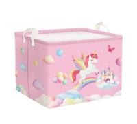 HUUMONSS Unicorn Baby Laundry Hamper Collapsible Clothes Kids Storage Basket Large Girls Gift Toy Box Bin for Nursery Room, Rainbow, 36L