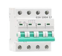 HUUOQIWY GYH8 Din Rail 4 Pole Isolating Switch 400V Main Switch 63A 100A 125A Isolator Breaker 1Pcs(4Pole-100A)