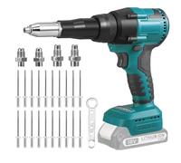 HuuppHip Cordless Rivet Gun Compatible with Makita 18V Batteries, 3/16" 5/32" 1/8" Brushless Rivet Gun with Adjustable Speed, LED Light & 20 Rivets, Portable Rivet Nut Gun Kit (Battery not Included)