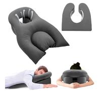 HuuppHip Face Down Pillow After Eye Surgery, Face Down Pillows for Massage, BBL Prone Pillow with Shredded Memory Foam for CPAP Vitrectomy or Retinal Surgery, Grey