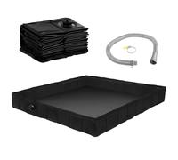 HuuppHip Foldable Camping Shower Tray, 104 x 104 x 13 cm, Foldable Shower Tray with Removable Drain Pipe, Tent Shower Tray Awning Base, RV Shower Floor Mat, For Indoor Outdoor Camping, Beach, Outdoor