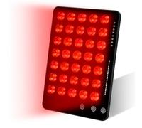 HuuppHip Red Light Panel, 8 Modes and 4 Types of Lights Infrared Lamp, Portable Red Light Panel for Home Use, 140 Poly Energy Wicks Infrared Lights Lamps Panel for Whole Body Use, Black