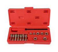 HuuppHip Thread Chaser Repair Set 15Pcs, Universal Metric Thread Restorer Kit Thread Cleaning Tool with 7Pcs Rethreading Dies, 7Pcs Rethreading Taps & 1 Pcs Metric Thread File Rethread Repair Tool Kit
