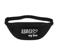 Huuraa Bum Bag Albania My Love Gift Crossbody Bag Black 2.5 liters Albania My Love Gift idea