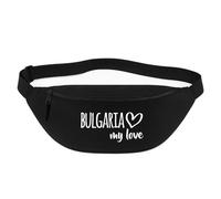 Huuraa Bum Bag Bulgaria My Love Gift Crossbody Bag Black 2.5 liters Bulgaria My Love Gift idea