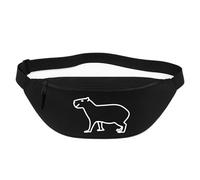 Huuraa Bum Bag Capybara Gift Crossbody Bag Black 2.5 liters Capybara Gift idea